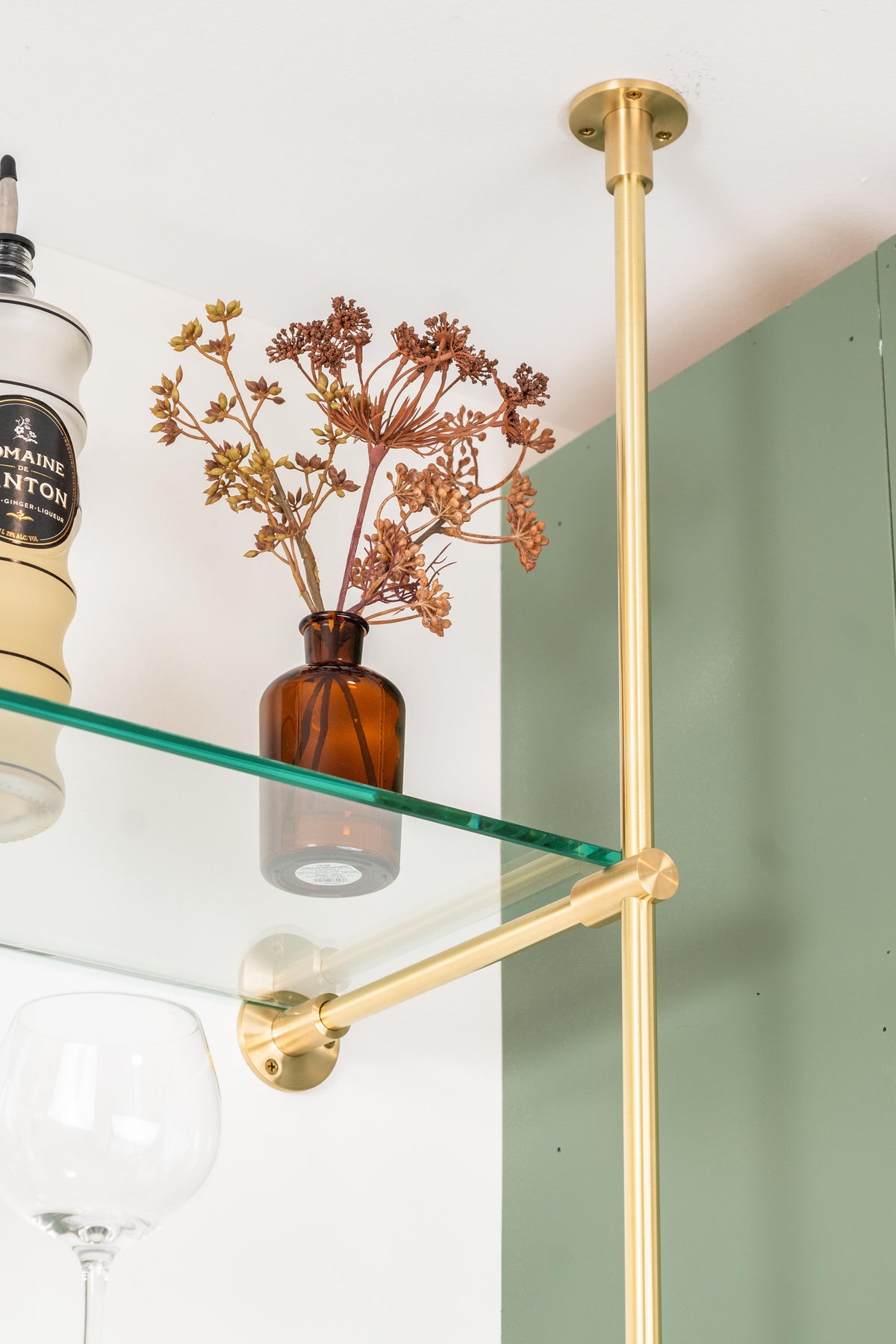 The Origin | 2 Bay Standard Shelving Unit – Brass Hardware
