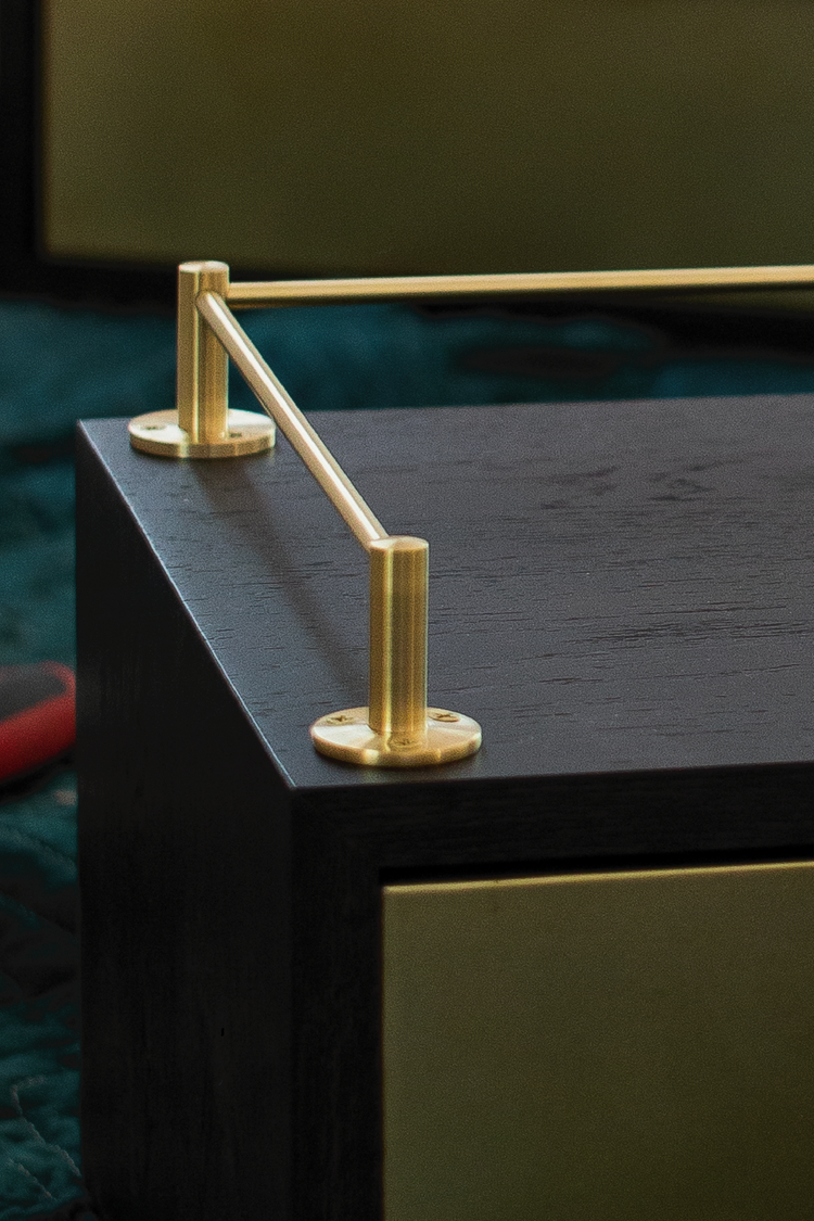 À La Carte Origin Tipping Rail Fittings Brass Hardware