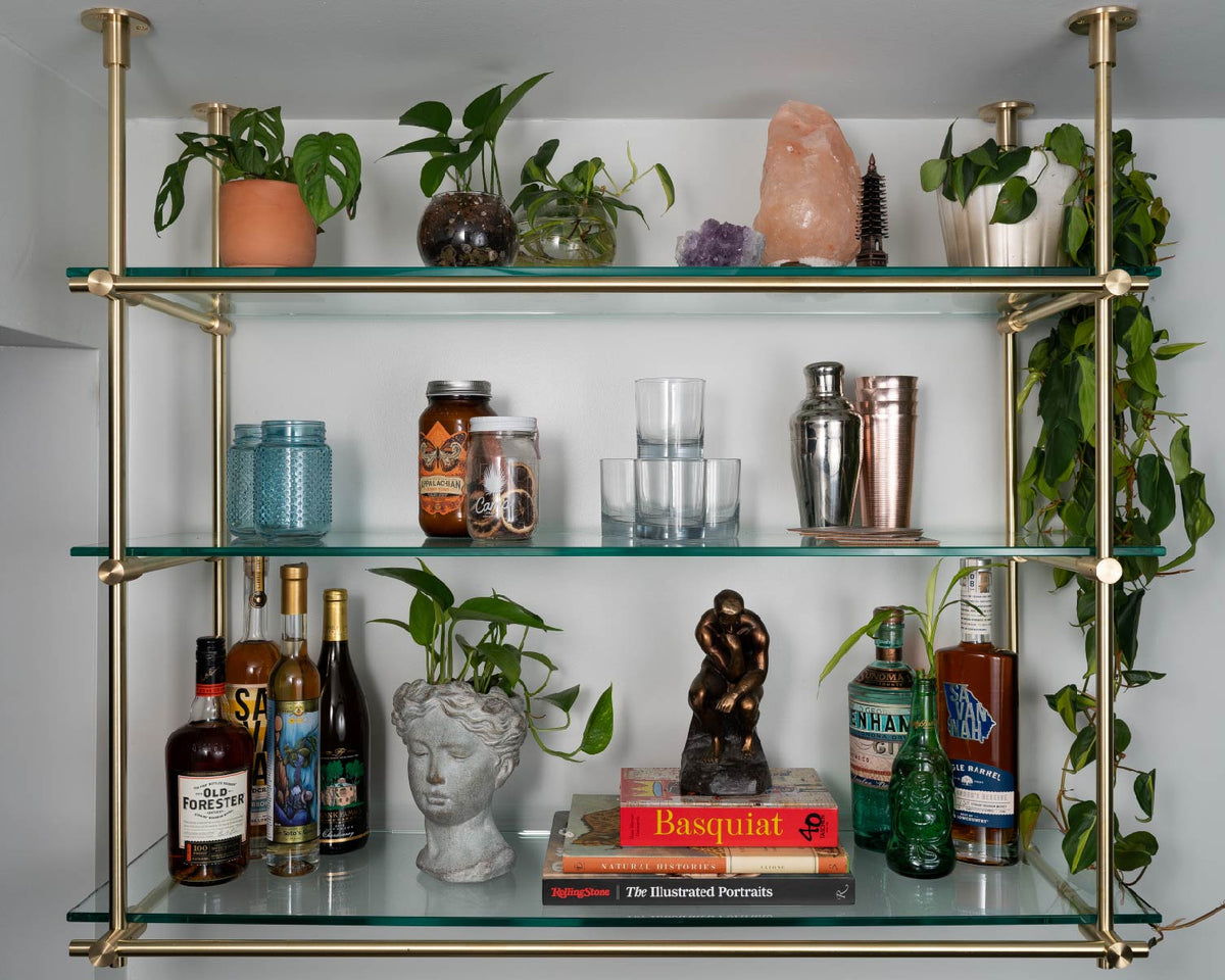 Customizable French Bistro Shelving The Origin Brass Hardware